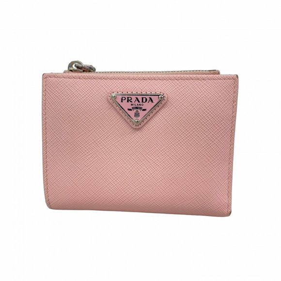 Prada Saffiano Leather Wallet, Light Pink, Women's - Picture 1 of 10